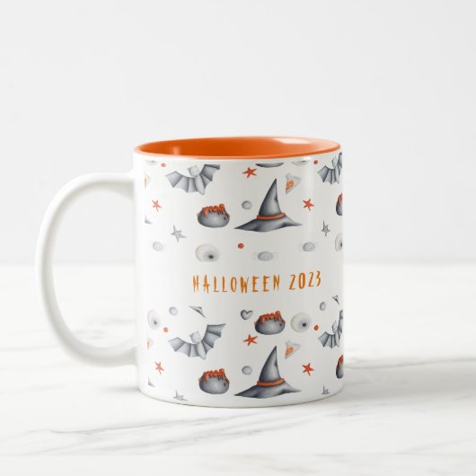 Tasse 2 Couleurs Chauves-souris blondes Halloween Année (Gauche)