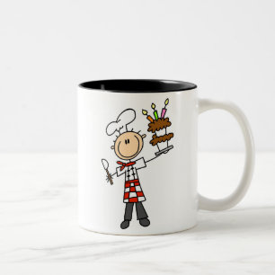 Tasse 2 Couleurs Chef avec gâteau d'anniversaire