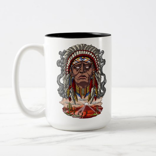 Tasse 2 Couleurs Chef indien (Gauche)