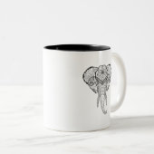 Tasse 2 Couleurs Chef inspiré d'éléphant (Devant droit)