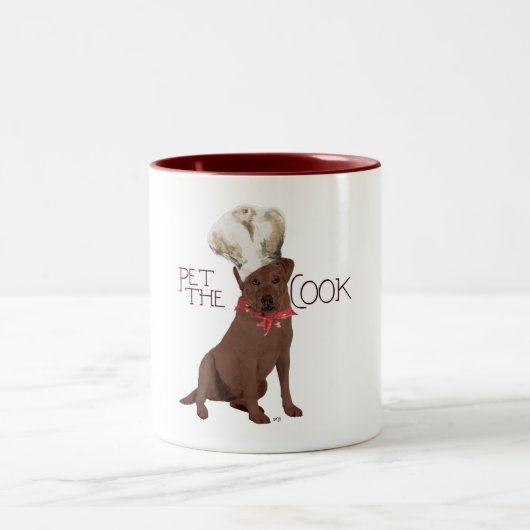 Tasse 2 Couleurs Chef Labrador Retriever Chocolat (Centre)