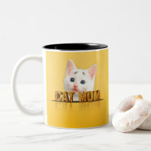 Tasse 2 Couleurs Chemise de maman de chat cadeau maman chat fem