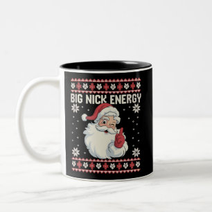 Tasse 2 Couleurs Chemise de Noël laide de Santa Energy Big Nick