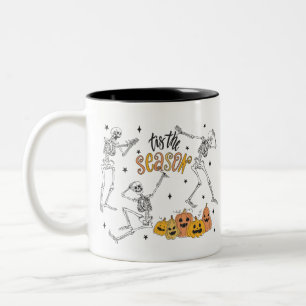 Tasse 2 Couleurs Chemise d'Halloween rétro, Drôle crâne d'Halloween