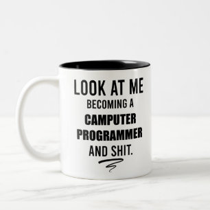Tasse 2 Couleurs Chemise drôle de programmeur informatique disant
