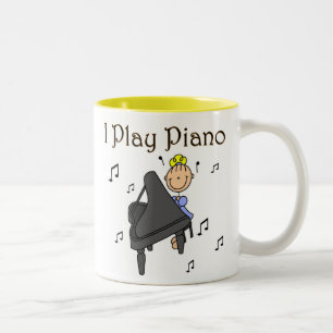 Tasse 2 Couleurs Chemises et Cadeaux I Play Piano