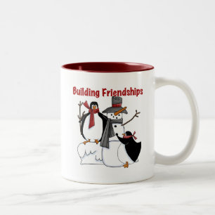 Tasse 2 Couleurs Chemises et cadeaux Penguins Building Friendship