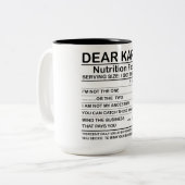 Tasse 2 Couleurs Cher Karen Nutrition Facts (Devant gauche)