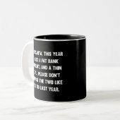 Tasse 2 Couleurs Cher Père Noël, cette année, j'aimerais un compte (Devant gauche)
