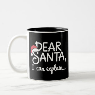 Tasse 2 Couleurs Cher Père Noël, je peux expliquer drôle de soirée