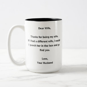 Tasse 2 Couleurs Chère épouse Amour drôle