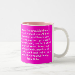 Tasse 2 Couleurs Chère grand-maman, premier petit-enfant