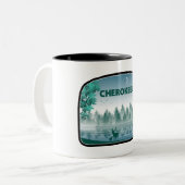 Tasse 2 Couleurs Cherokee Lake Tennessee Deer (Devant gauche)
