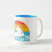 Tasse 2 Couleurs Cherokee Lake Tennessee Kayak (Devant droit)
