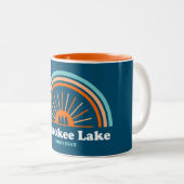 Tasse 2 Couleurs Cherokee Lake Tennessee Rainbow (Devant droit)