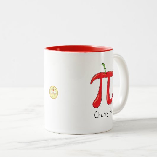 Tasse 2 Couleurs Cherry Pi Symbole Math Enseignant Funny (Devant droit)