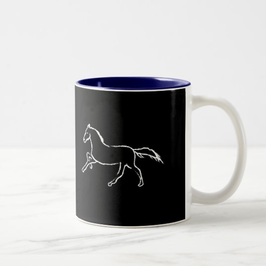 Tasse 2 Couleurs Cheval blanc (Droit)