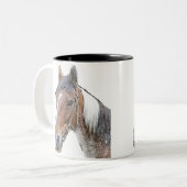 Tasse 2 Couleurs Cheval Brown et blanc (Devant gauche)