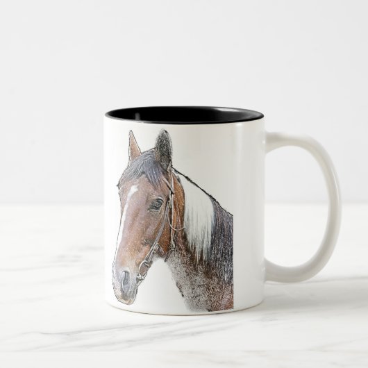 Tasse 2 Couleurs Cheval Brown et blanc (Droit)