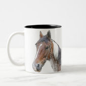 Tasse 2 Couleurs Cheval Brown et blanc (Gauche)