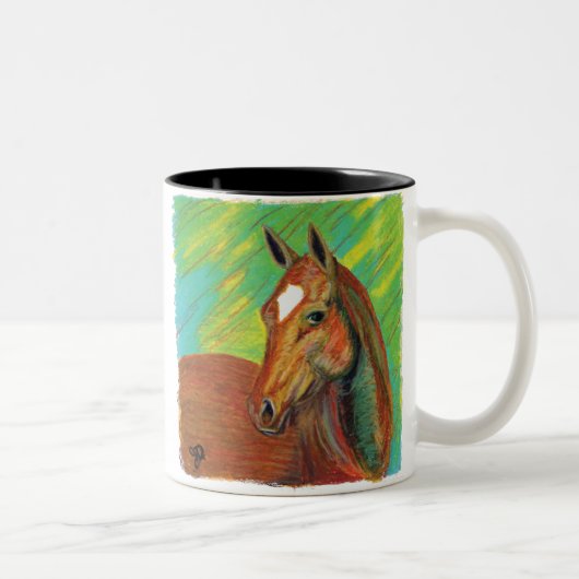 Tasse 2 Couleurs Cheval de châtaigne (Droit)