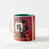 Tasse 2 Couleurs Cheval de Joyeux Noël (Devant gauche)