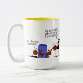 Tasse 2 Couleurs Cheval drôle effrayé de la bande dessinée jaune de (Gauche)