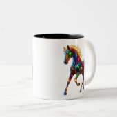 Tasse 2 Couleurs Cheval gracieux (Devant droit)