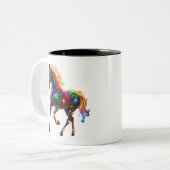 Tasse 2 Couleurs Cheval gracieux (Devant gauche)