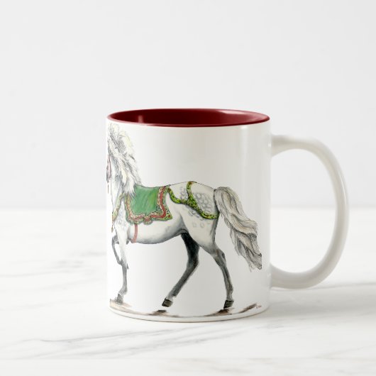 Tasse 2 Couleurs Cheval heureux d'islandais de vacances (Droit)