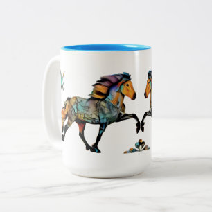 Tasse 2 Couleurs Cheval islandais Pop Art