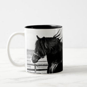 Tasse 2 Couleurs Cheval noir de beauté