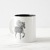 Tasse 2 Couleurs Cheval noir inspiré (Devant gauche)