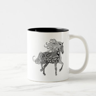 Tasse 2 Couleurs Cheval noir inspiré