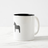 Tasse 2 Couleurs Cheval noir simple de Dala (Devant droit)