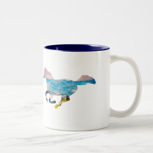 Tasse 2 Couleurs Cheval sauvage (Droit)
