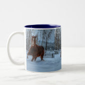 Tasse 2 Couleurs Cheval vif d'oseille dans la neige pour des (Gauche)