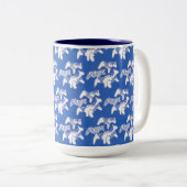 Tasse 2 Couleurs Chevaux bleu et blanc (Devant droit)