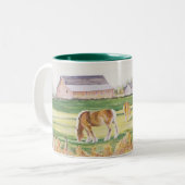 Tasse 2 Couleurs Chevaux dans une ferme (Devant gauche)