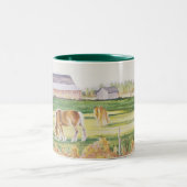 Tasse 2 Couleurs Chevaux dans une ferme (Centre)