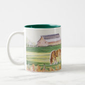 Tasse 2 Couleurs Chevaux dans une ferme (Gauche)