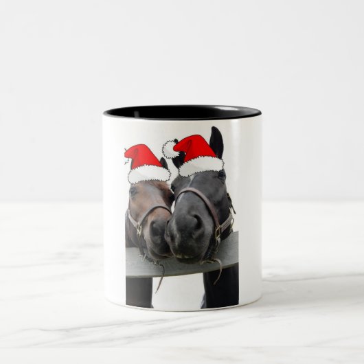 Tasse 2 Couleurs Chevaux de Noël (Centre)