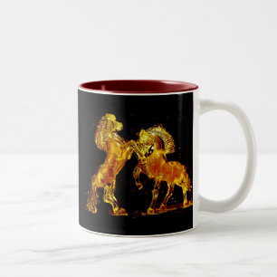 Tasse 2 Couleurs Chevaux en verre de Murano Italie