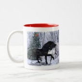 Tasse 2 Couleurs Chevaux et cardinaux de Noël 2022 (Gauche)