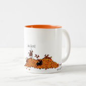 Tasse 2 Couleurs Chevaux mignons d'automne se cachant de la bande (Devant droit)