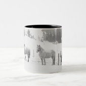 Tasse 2 Couleurs Chevaux sur le ranch (Centre)