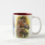 Tasse 2 Couleurs Chevaux triples<br><div class="desc">crayon couleur aquarelle</div>