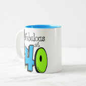 Tasse 2 Couleurs Cheveux noirs fabuleux à l'anniversaire 40 (Devant gauche)