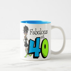 Tasse 2 Couleurs Cheveux noirs fabuleux à l'anniversaire 40
