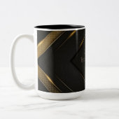 Tasse 2 Couleurs Chevron Noir Et Or Personnalisé (Gauche)